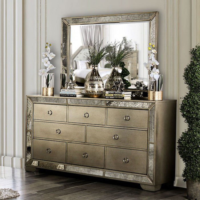 RAIN  MIRROR - Gold Glam Mirror | NorCal Furniture Santa Clara CA