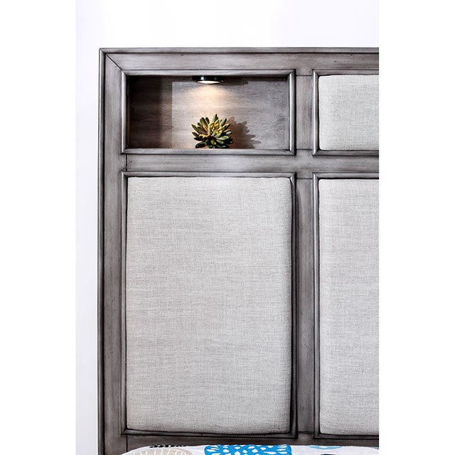 DOLPHIN  BED - Grey Transitional Panel Bed Bed | NorCal Furniture Santa Clara CA