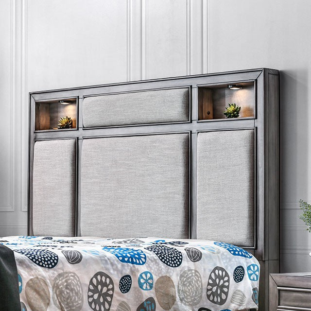 DOLPHIN  BED - Grey Transitional Panel Bed Bed | NorCal Furniture Santa Clara CA