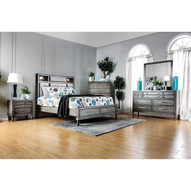 DOLPHIN  BED - Grey Transitional Panel Bed Bed | NorCal Furniture Santa Clara CA