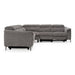 Coffman - Modern Grey Fabric Sectional Sofa w/ Sofa Bed + Recliner
