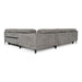 Coffman - Modern Grey Fabric Sectional Sofa w/ Sofa Bed + Recliner