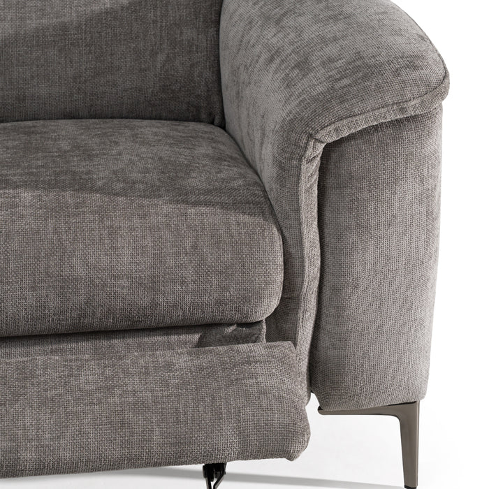 Coffman - Modern Grey Fabric Sectional Sofa w/ Sofa Bed + Recliner
