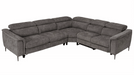 Coffman - Modern Grey Fabric Sectional Sofa w/ Sofa Bed + Recliner