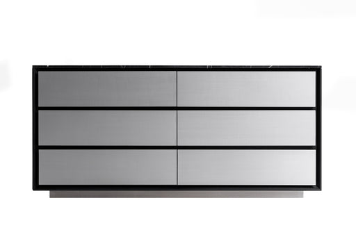 Concord - Modern Black Marble + Black Ash + Aluminum Dresser