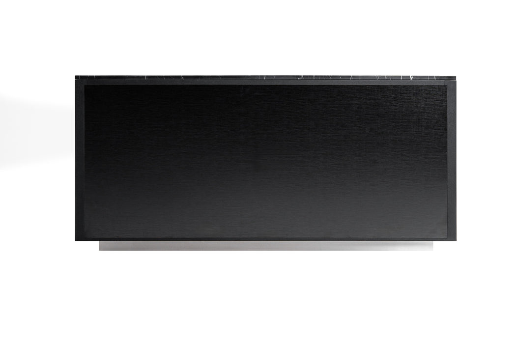 Concord - Modern Black Marble + Black Ash + Aluminum Dresser