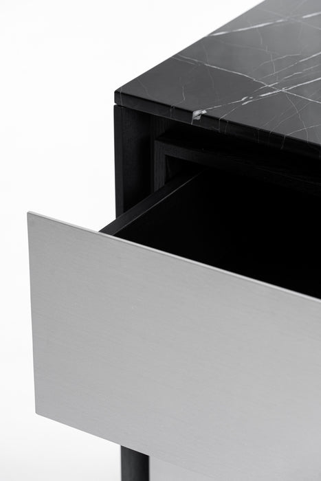 Concord - Modern Black Marble + Black Ash + Aluminum Dresser