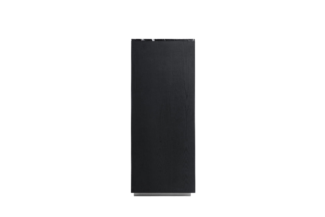 Concord - Modern Black Marble + Black Ash + Aluminum Chest