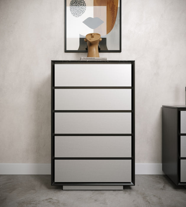 Concord - Modern Black Marble + Black Ash + Aluminum Chest