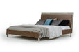 Conner Modern Dark Walnut & Faux Concrete Bed