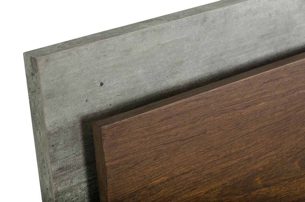 Conner Modern Dark Walnut & Faux Concrete Bed