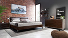 Conner Modern Dark Walnut & Faux Concrete Bed