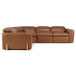 Conrad - Modern Brown Leather Sectional Sofa with 3 Recliners