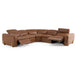 Conrad - Modern Brown Leather Sectional Sofa with 3 Recliners