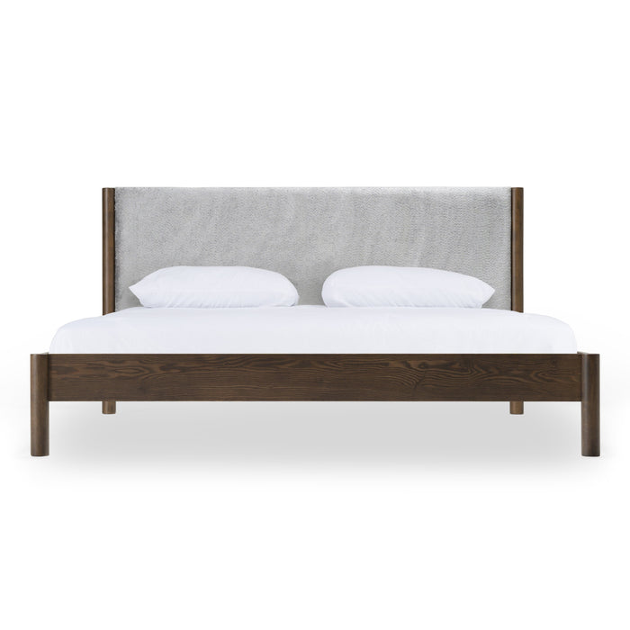 Carolina - Modern Grey Fabric + Wenge Bed