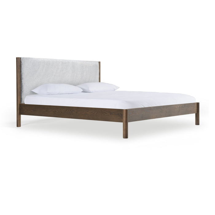 Carolina - Modern Grey Fabric + Wenge Bed