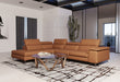 Viola - Italian Contemporary Cognac Leather Left Facing Sectional Sofa