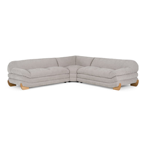 Crockett - Modern Light Grey Fabric Sectional Sofa