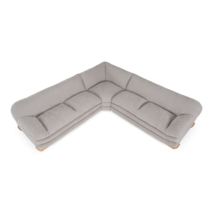 Crockett - Modern Light Grey Fabric Sectional Sofa