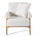 Cynthia - Modern White Fabric + Wood Accent Chair