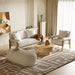 Cynthia - Modern White Fabric + Wood Loveseat