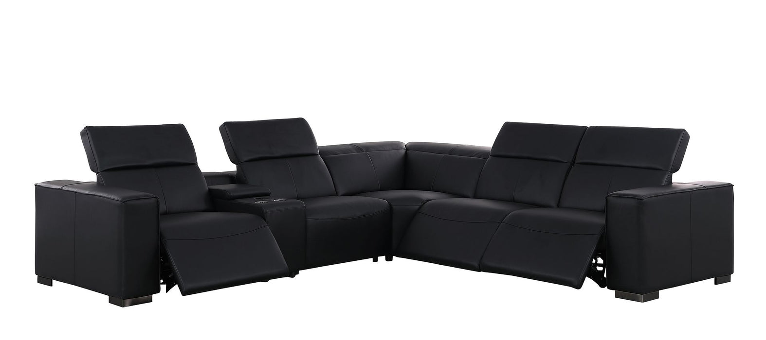 Global United 1208 Black 6PC Sectional