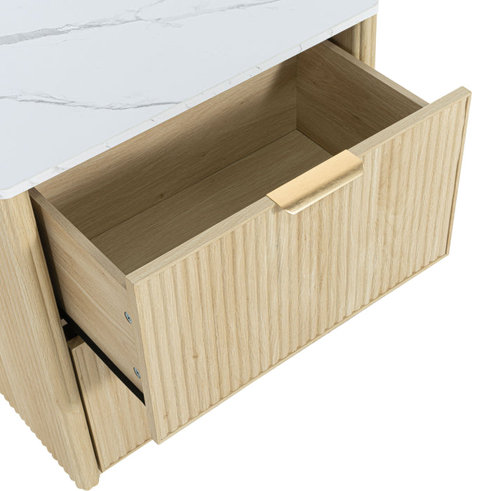 Lydd Nightstand fluted drawer detail