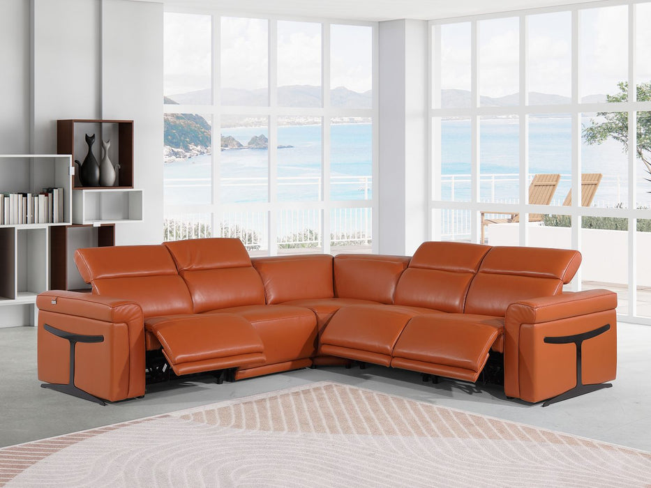 1126 DivanItalia Cream 5pc-3PR L-Shaped Sectional