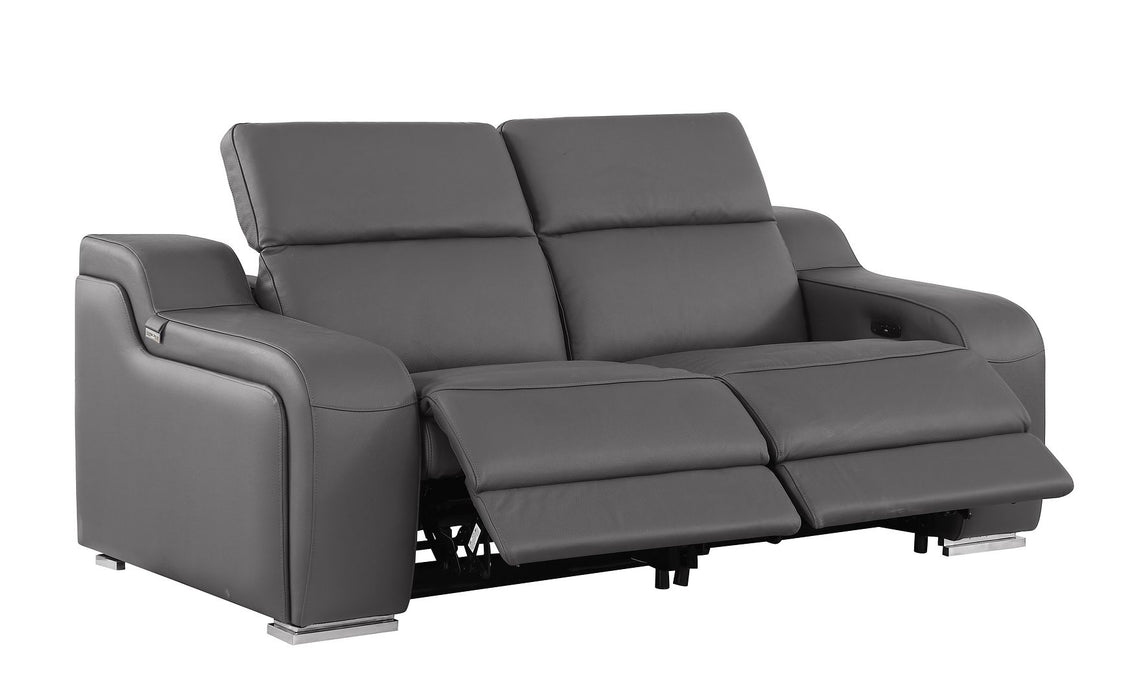 Global United 6111 Power Reclining Loveseat | Genuine Leather