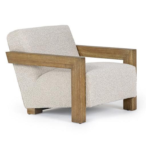 Dalhart - Modern Beige Fabric + Grey Wash Wood Accent Chair