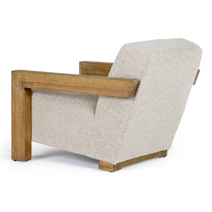 Dalhart - Modern Beige Fabric + Grey Wash Wood Accent Chair