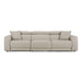 Dalton - Modern Italian Light Grey Leather 4-Seat Sofa + 2 Recliners