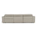 Dalton - Modern Italian Light Grey Leather 4-Seat Sofa + 2 Recliners