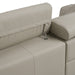 Dalton - Modern Italian Light Grey Leather 4-Seat Sofa + 2 Recliners