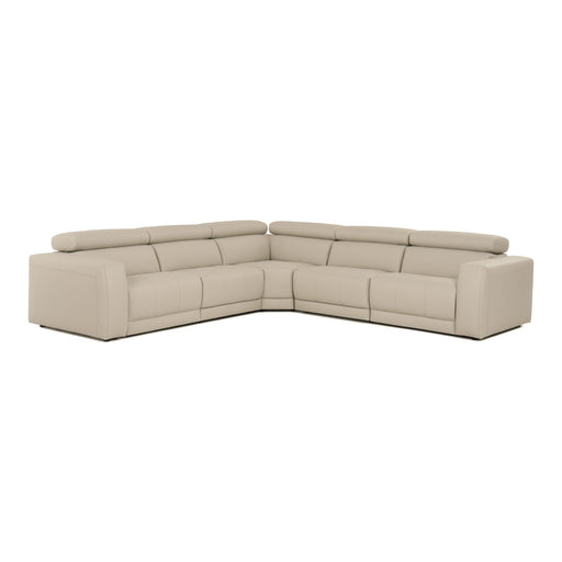 Dalton - Modern Italian Oyster Leather Sectional + 2 Recliners