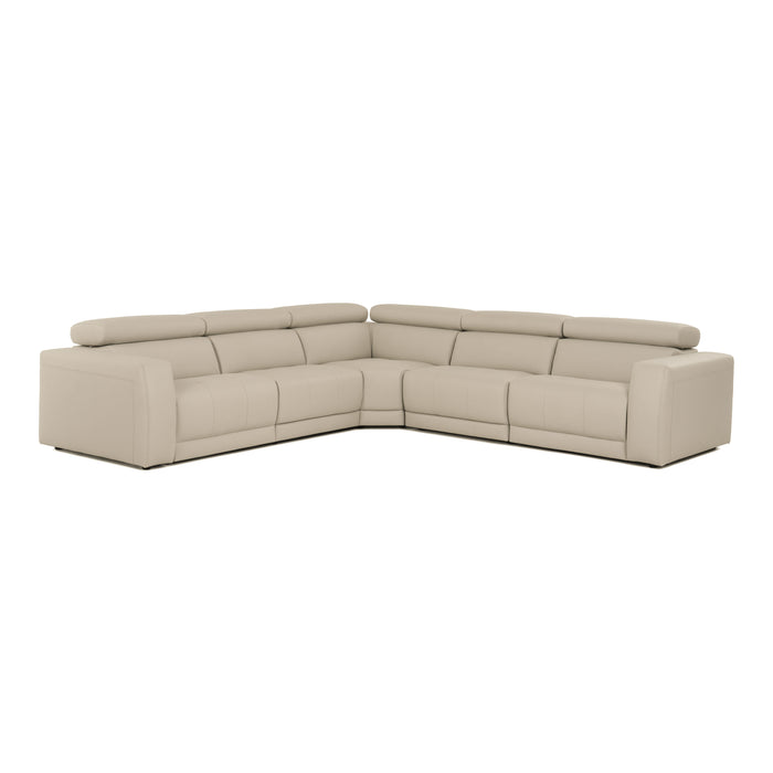 Dalton - Modern Italian Oyster Leather Sectional + 2 Recliners