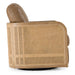 Danson - Modern Tan Leather + Wicker Swivel Accent Chair