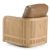 Danson - Modern Tan Leather + Wicker Swivel Accent Chair