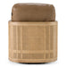 Danson - Modern Tan Leather + Wicker Swivel Accent Chair