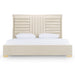 Daystar - Modern Beige Velvet & Gold Bed