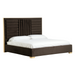 Daystar + Roma - Modern Dark Brown Velvet + Walnut 4-Piece Bedroom Set