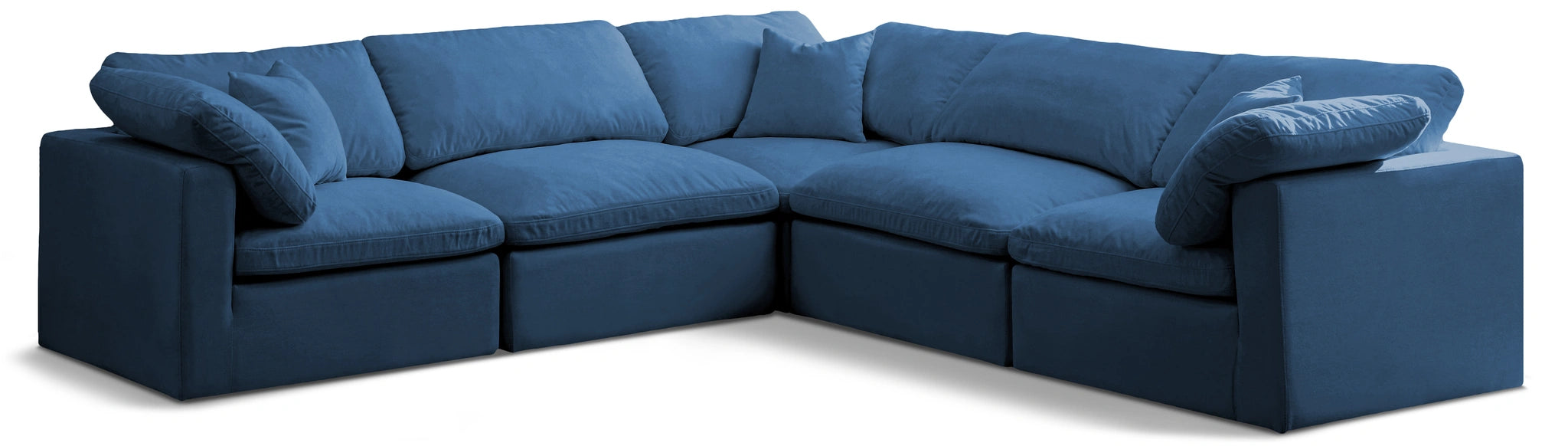 Plush Navy Velvet Standard Cloud Modular Sectional