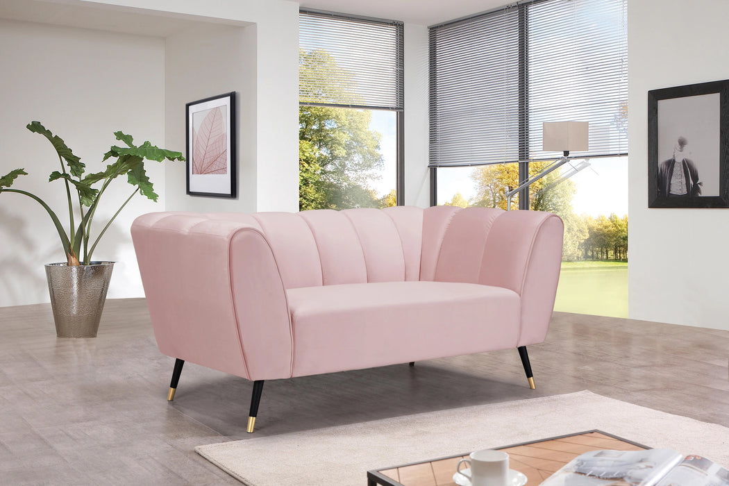 Beaumont Pink Velvet Loveseat