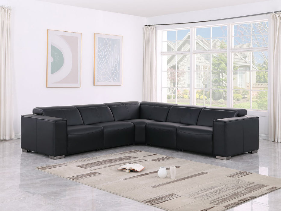 Global United 1208 Black 5-Piece Sectional