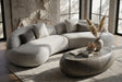 Delvan - Contemporary Beige Fabric Right Facing Chaise Sectional Sofa