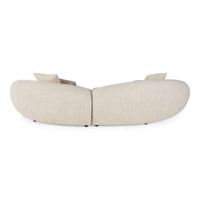 Delvan - Contemporary Beige Fabric Right Facing Chaise Sectional Sofa