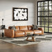 Cambria - Modern Cognac Leather Sofa