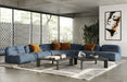 Forman - Modern Blue Fabric Modular Armless Sectional Seat