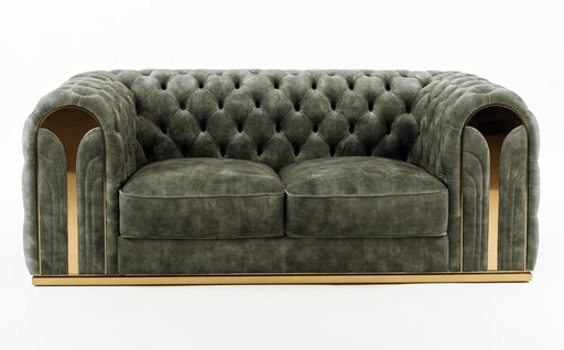 Dosie - Transitional Grey Velvet Loveseat