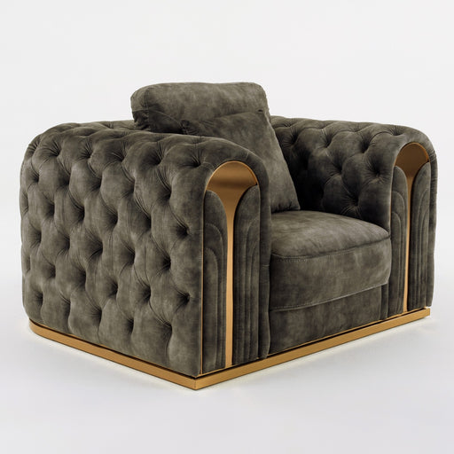 Dosie - Transitional Grey Velvet Chair